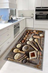 Mutfak halısı Desenli Dijital Baskı Yıkanabilir Kaymaz Taban