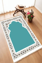 Dekoratif Dijital Baskılı Siyah Kaymaz Taban Seccade Namazlık 70 x 110