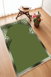 Dekoratif Dijital Baskılı Siyah Kaymaz Taban Seccade Namazlık 70 x 110