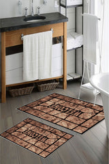 Kaymaz Taban Yıkanabilir Banyo Paspası - Nova Bath Desenli 50*80 Cm