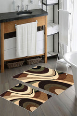 Kaymaz Taban Yıkanabilir Banyo Paspası - Nova Bath Desenli 50*80 Cm