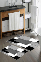 Kaymaz Taban Yıkanabilir Banyo Paspası - Nova Bath Desenli 50*80 Cm