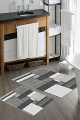 Kaymaz Taban Yıkanabilir Banyo Paspası - Nova Bath Desenli 50*80 Cm