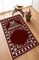 Dekoratif Dijital Baskılı Siyah Kaymaz Taban Seccade Namazlık 70 x 110