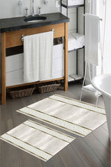 Kaymaz Taban Yıkanabilir 2’li Banyo Paspası - Nova Bath Desenli 60*100 Cm - 50*60 Cm