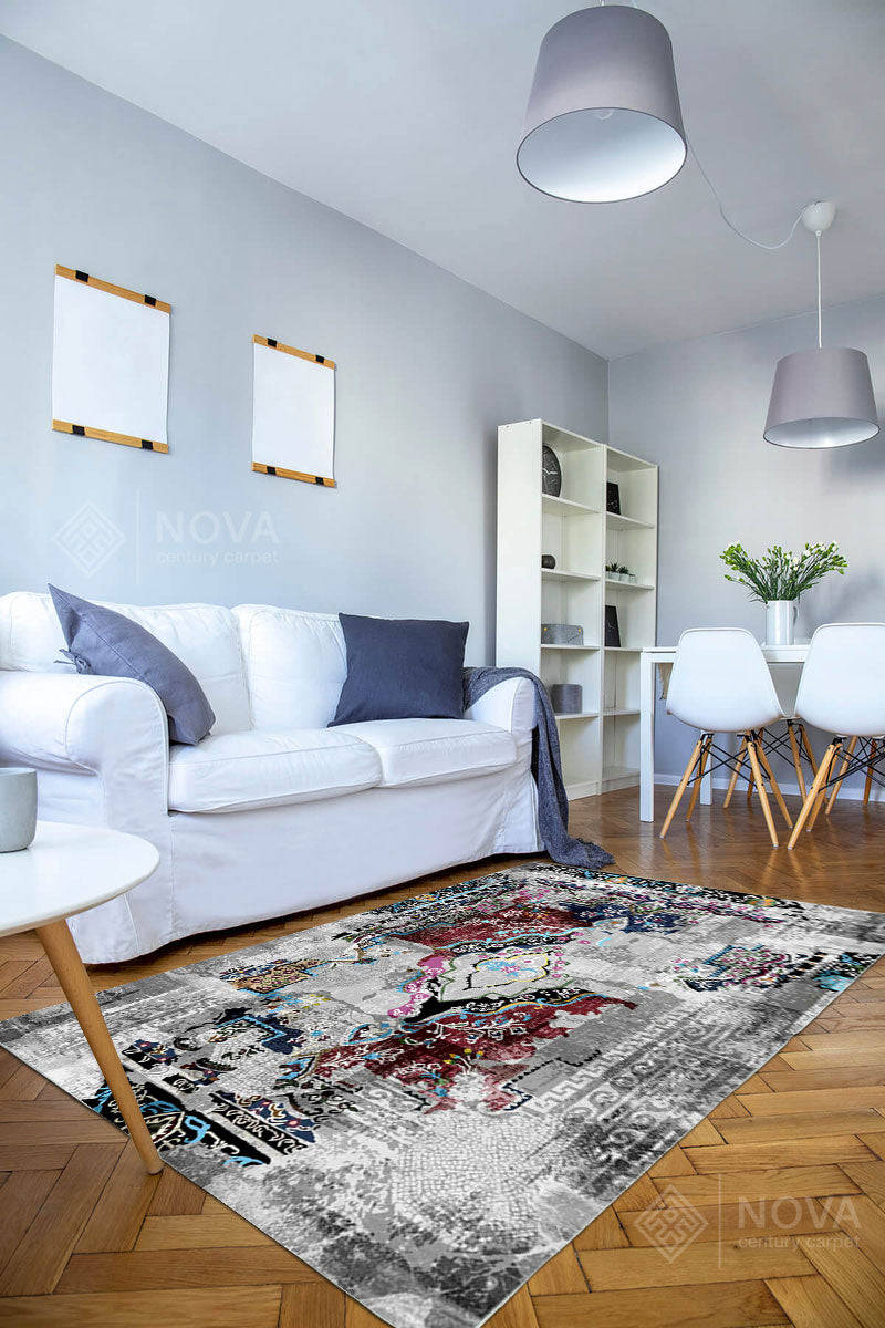Eva Bambu Dokuma AN0055 Yumuşak Dokuma Taban Renkli Salon Yatak Odası Halısı