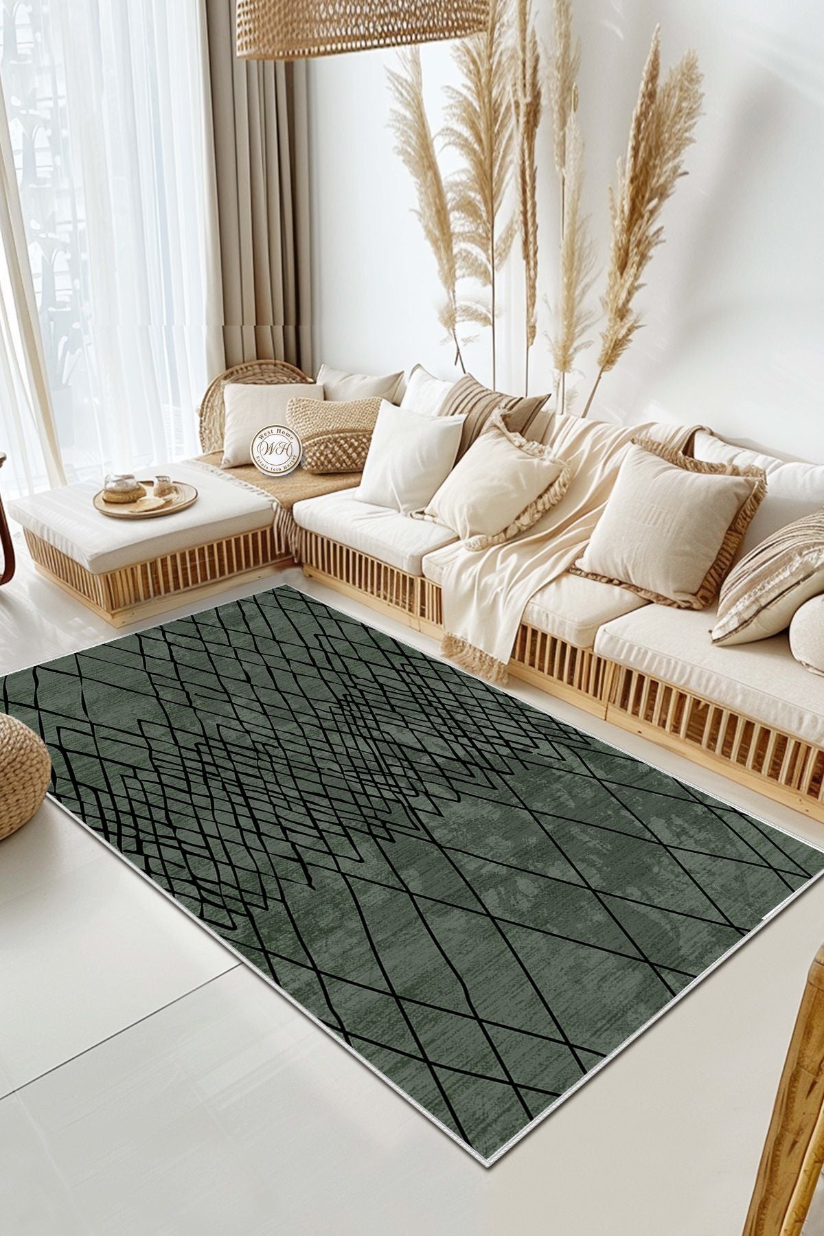 Eco Touch Süngersiz Konspet Tasarım Dijital Baskılı  Salon Halısı Mutfak Halısı