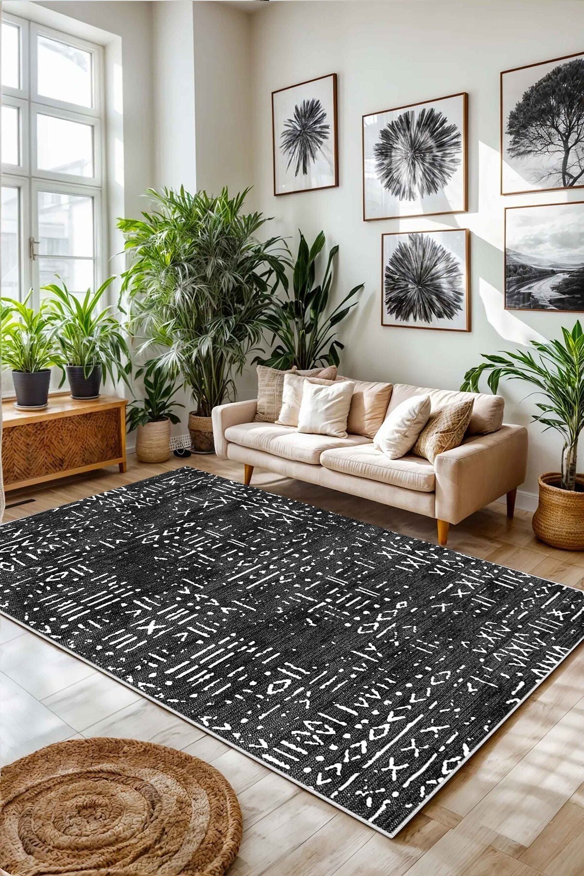 Eco Touch Süngersiz Konspet Tasarım Dijital Baskılı  Salon Halısı Mutfak Halısı