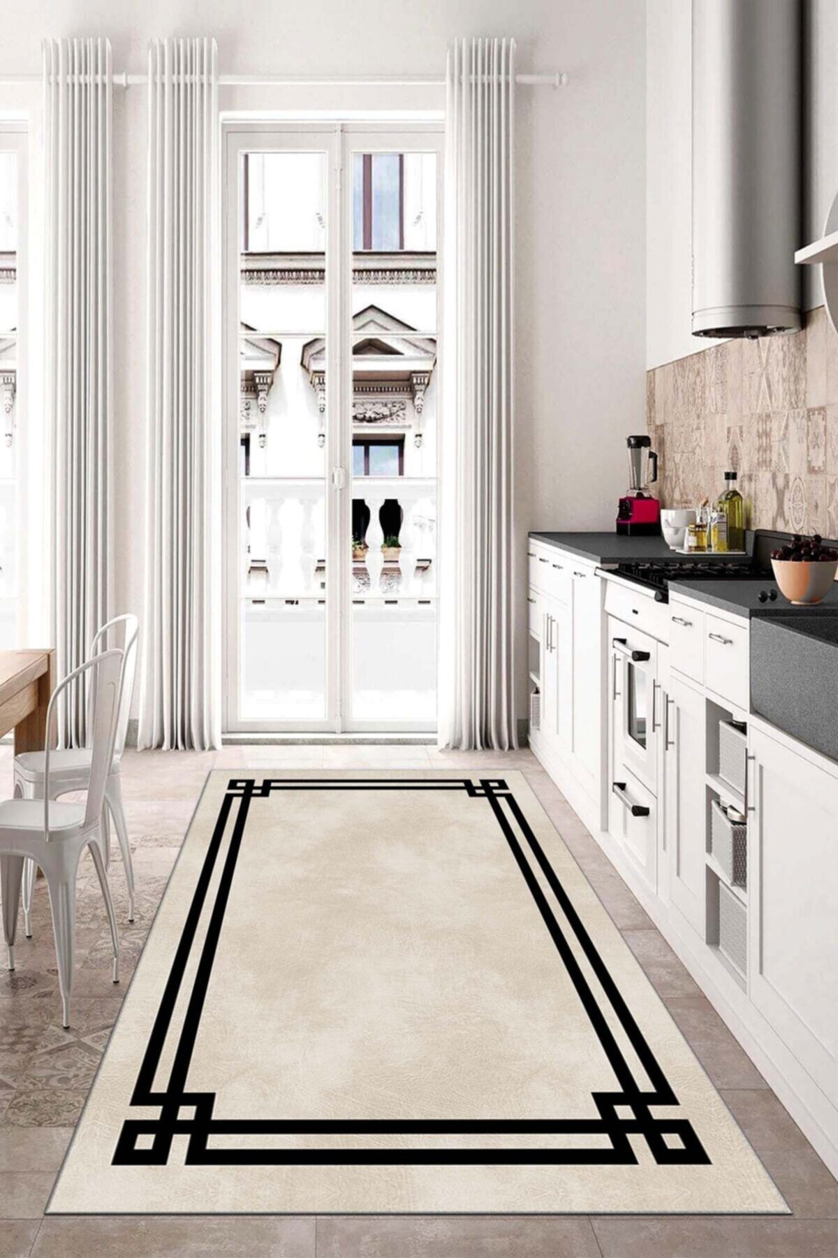 Dijital Baskı Kaymaz Tabanlı Yıkanabilir Salon Halısı Mutfak Halısı Koridor Halısı