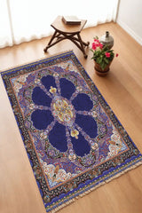 Dekoratif Dijital Baskılı Siyah Kaymaz Taban Seccade Namazlık 70 x 110
