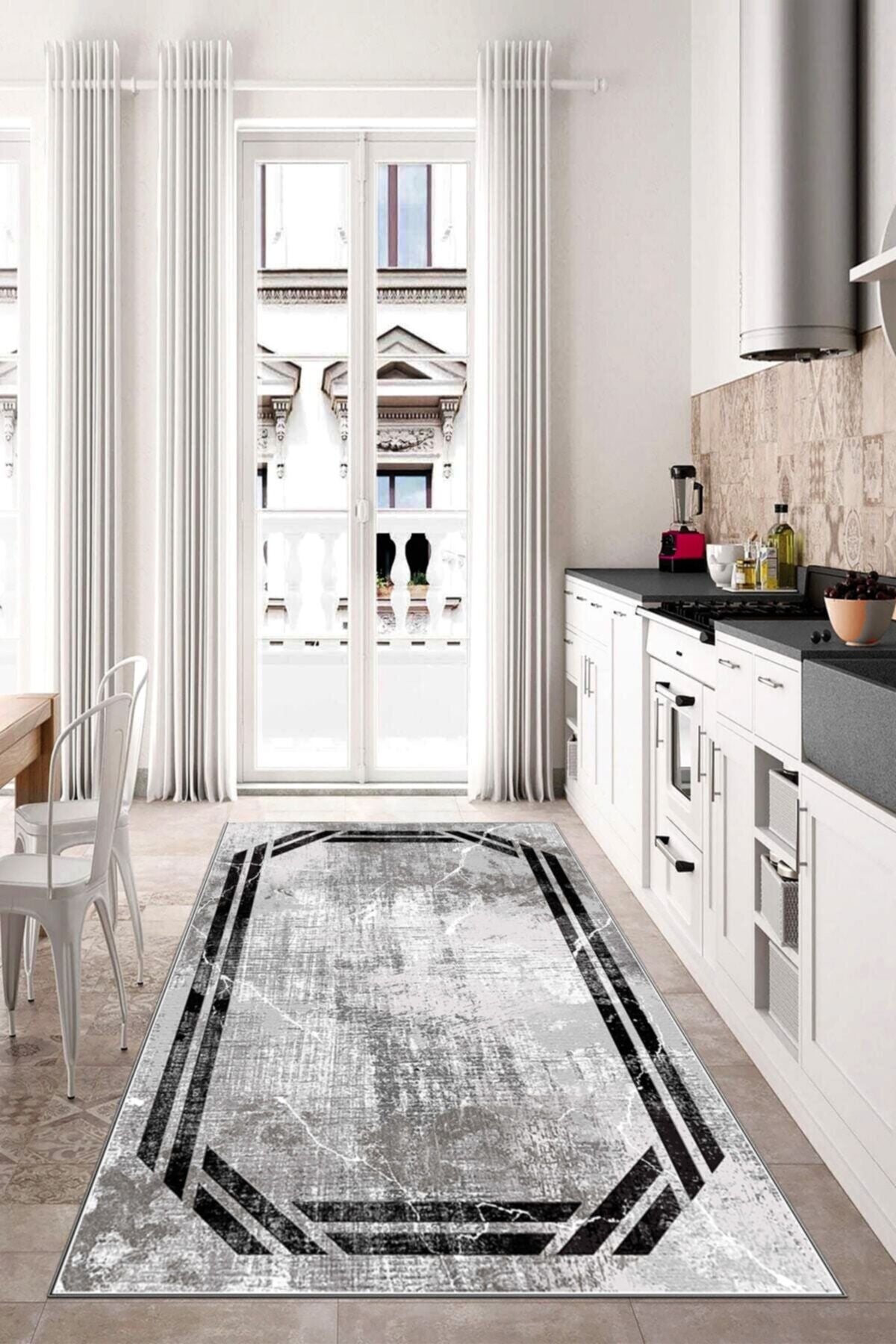 Dijital Baskı Kaymaz Tabanlı Yıkanabilir Salon Halısı Mutfak Halısı Koridor Halısı