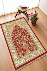 Dekoratif Dijital Baskılı Siyah Kaymaz Taban Seccade Namazlık 70 x 110
