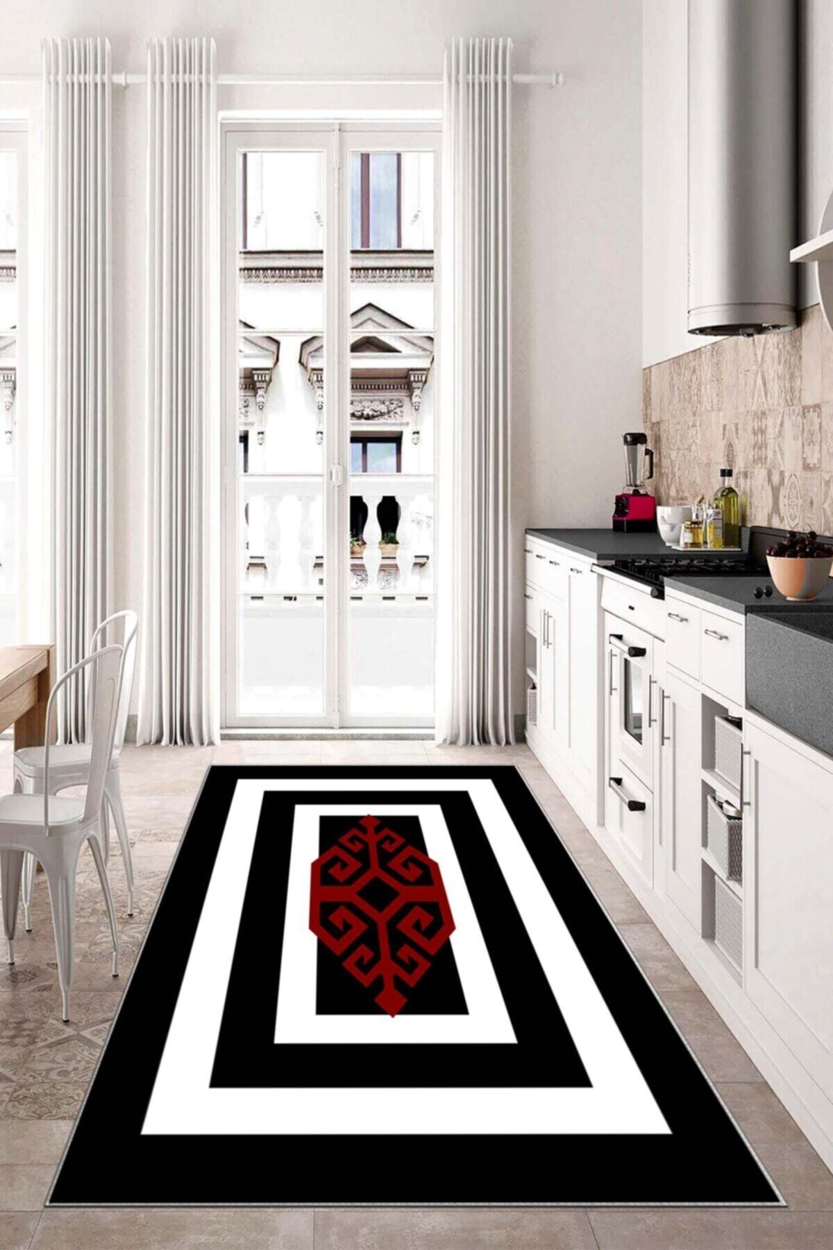 Dijital Baskı Kaymaz Tabanlı Yıkanabilir Salon Halısı Mutfak Halısı Koridor Halısı