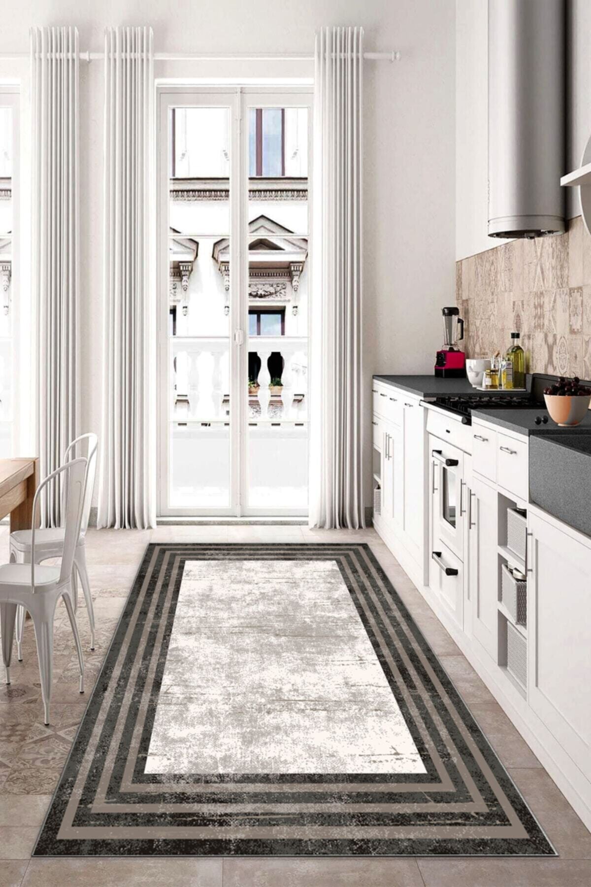 Dijital Baskı Kaymaz Tabanlı Yıkanabilir Salon Halısı Mutfak Halısı Koridor Halısı