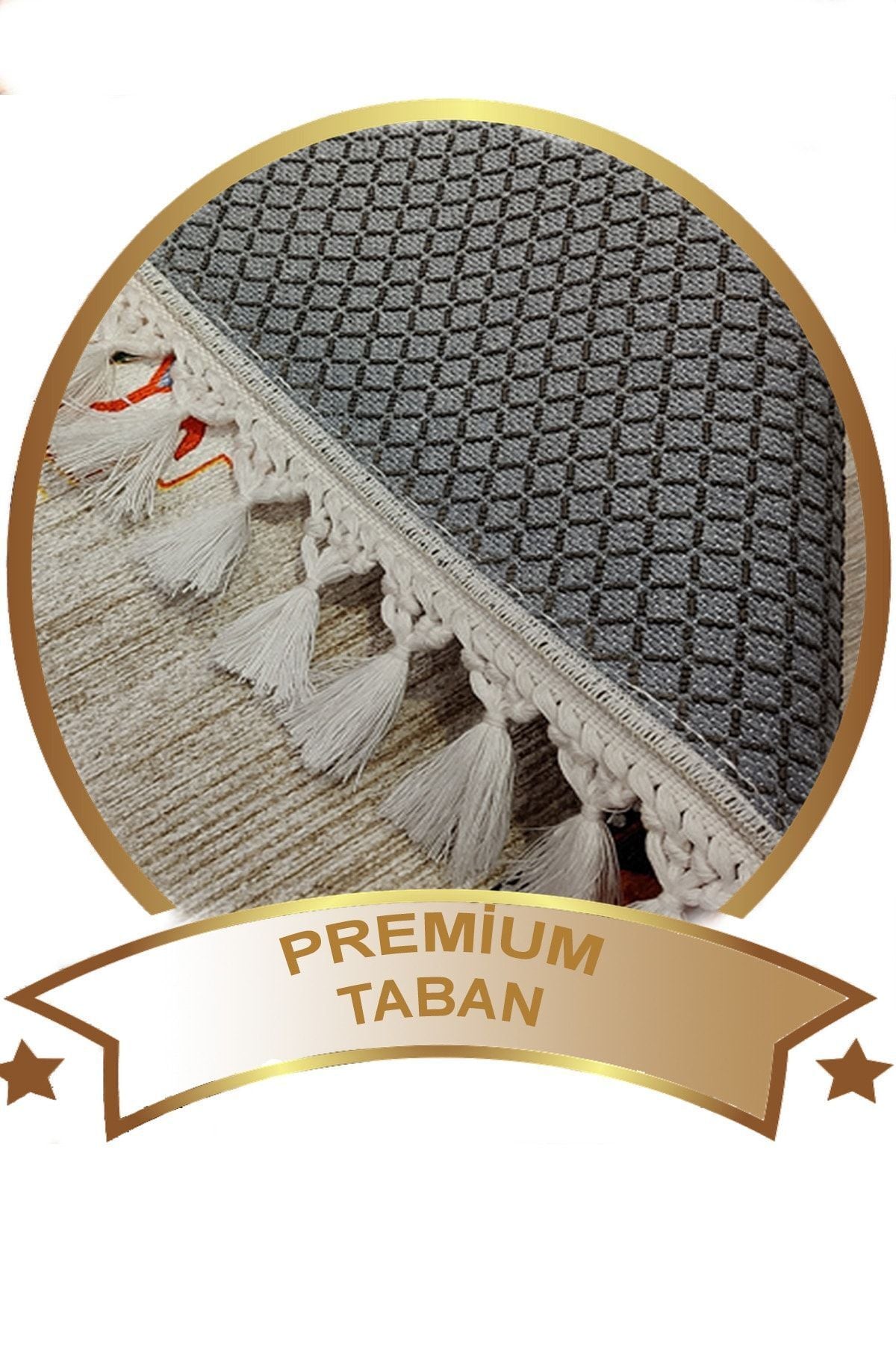 Afgan Premium Desenli Saçaklı Salon Halısı Şönil Pamuk-polyester Halı