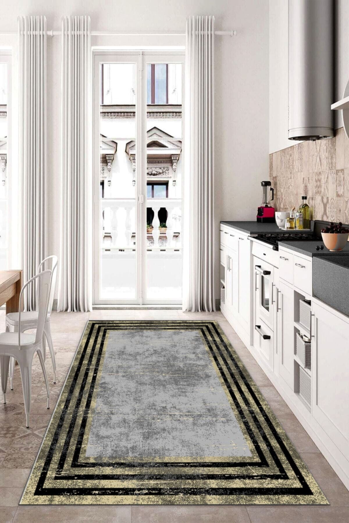 Dijital Baskı Kaymaz Tabanlı Yıkanabilir Salon Halısı Mutfak Halısı Koridor Halısı