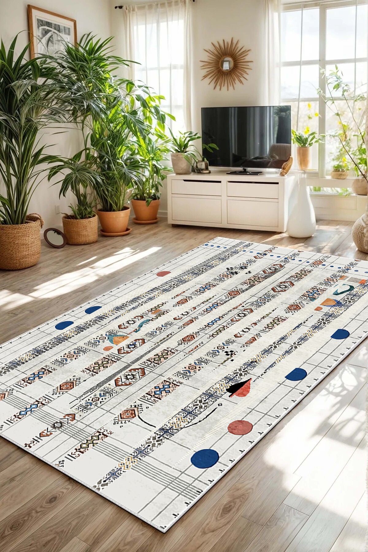 Eco Touch Süngersiz Konspet Tasarım Dijital Baskılı  Salon Halısı Mutfak Halısı