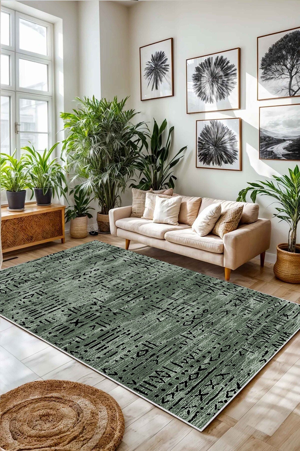 Eco Touch Süngersiz Konspet Tasarım Dijital Baskılı  Salon Halısı Mutfak Halısı