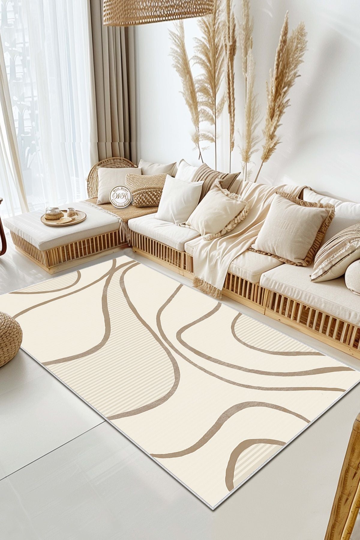 Eco Touch Süngersiz Konspet Tasarım Dijital Baskılı  Salon Halısı Mutfak Halısı