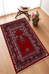 Dekoratif Dijital Baskılı Siyah Kaymaz Taban Seccade Namazlık 70 x 110