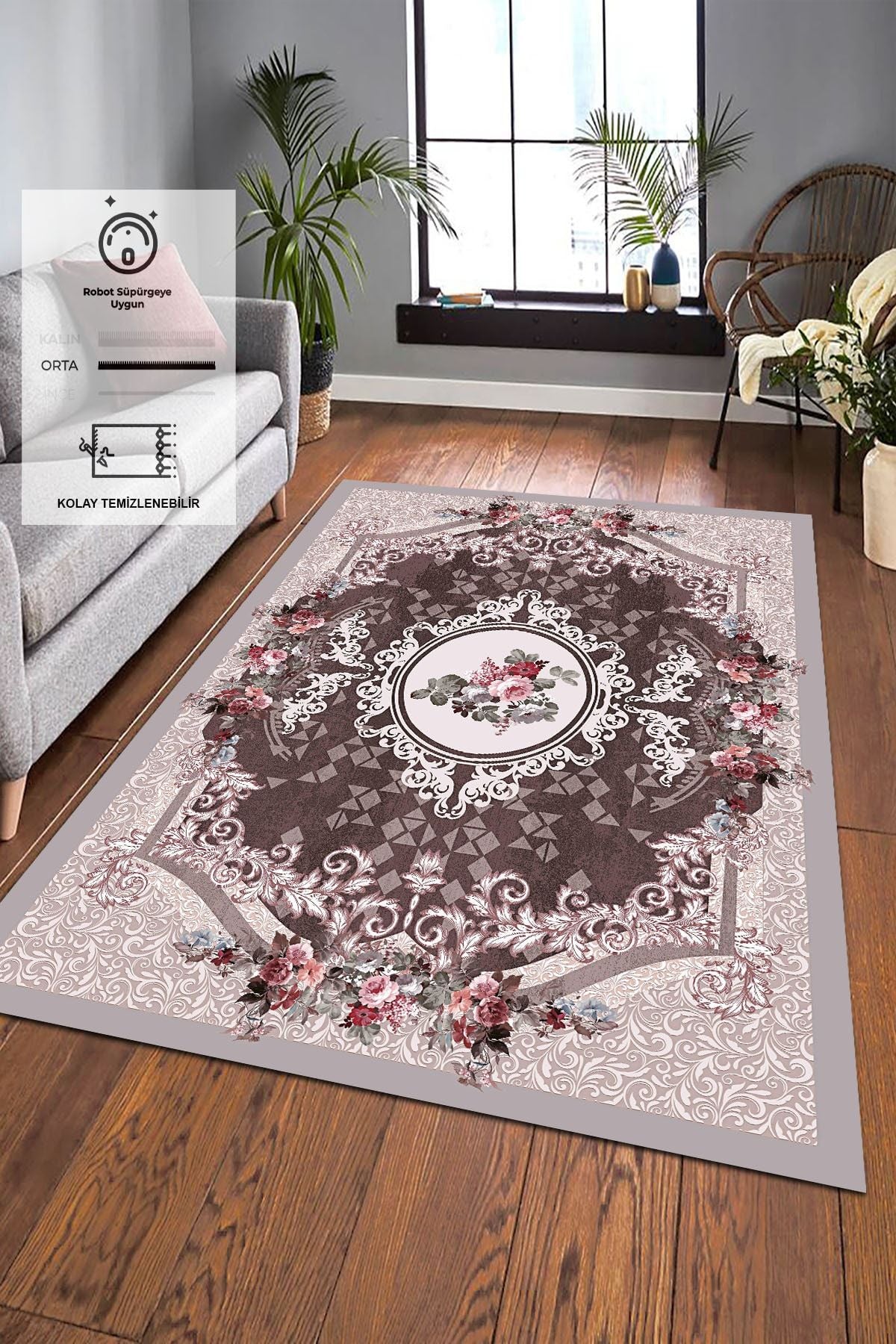 Dijital Baskı Kaymaz Tabanlı Yıkanabilir Salon Halısı Mutfak Halısı Koridor Halısı