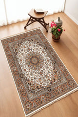 Dekoratif Dijital Baskılı Siyah Kaymaz Taban Seccade Namazlık 70 x 110