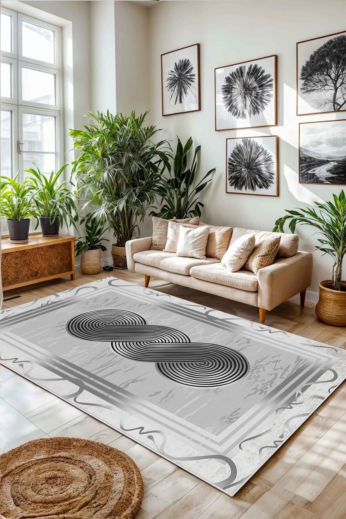 Eco Touch Süngersiz Konspet Tasarım Dijital Baskılı  Salon Halısı Mutfak Halısı