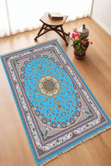 Dekoratif Dijital Baskılı Siyah Kaymaz Taban Seccade Namazlık 70 x 110