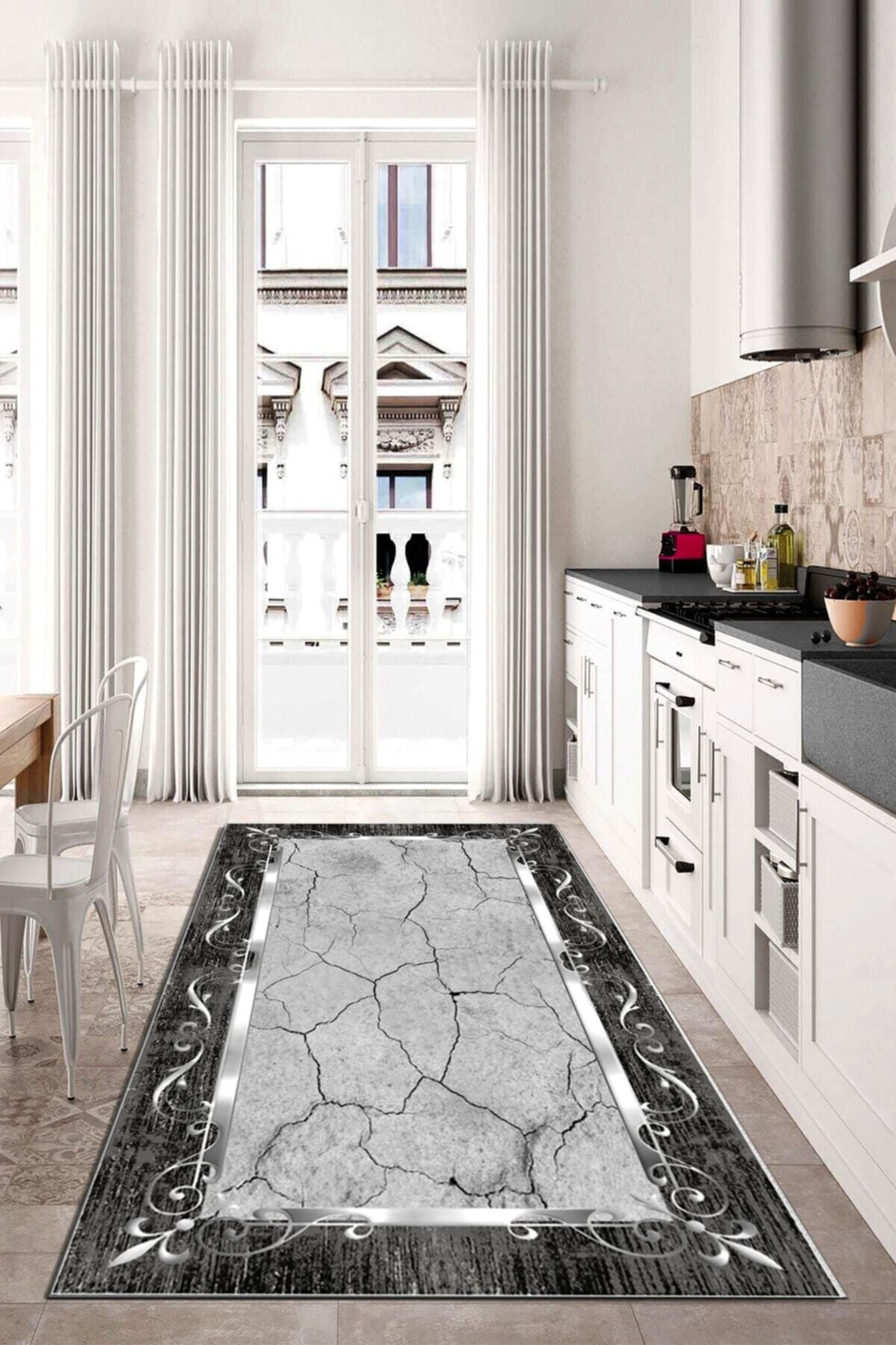 Dijital Baskı Kaymaz Tabanlı Yıkanabilir Salon Halısı Mutfak Halısı Koridor Halısı