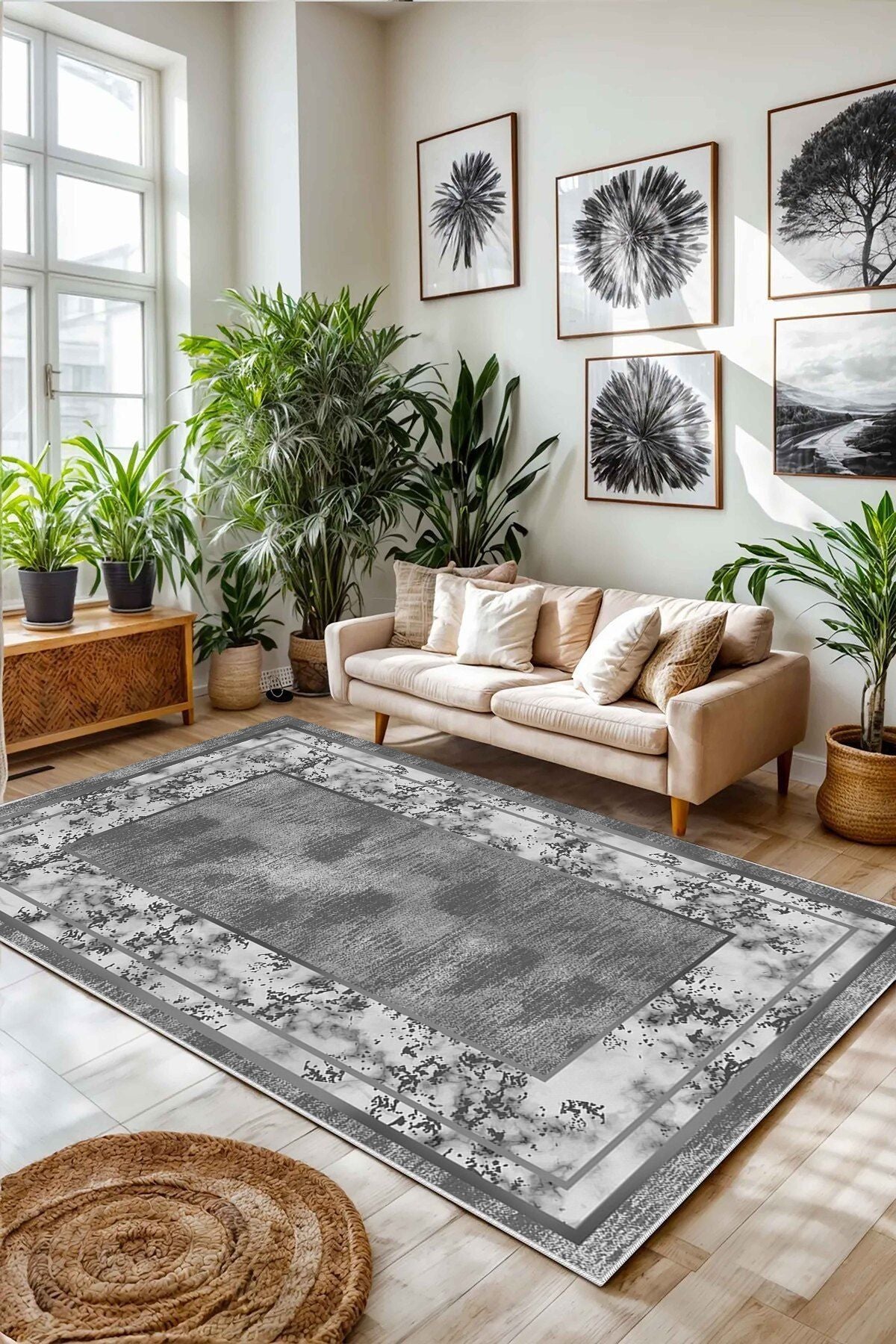 Eco Touch Süngersiz Konspet Tasarım Dijital Baskılı  Salon Halısı Mutfak Halısı