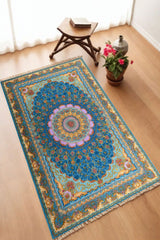 Dekoratif Dijital Baskılı Siyah Kaymaz Taban Seccade Namazlık 70 x 110