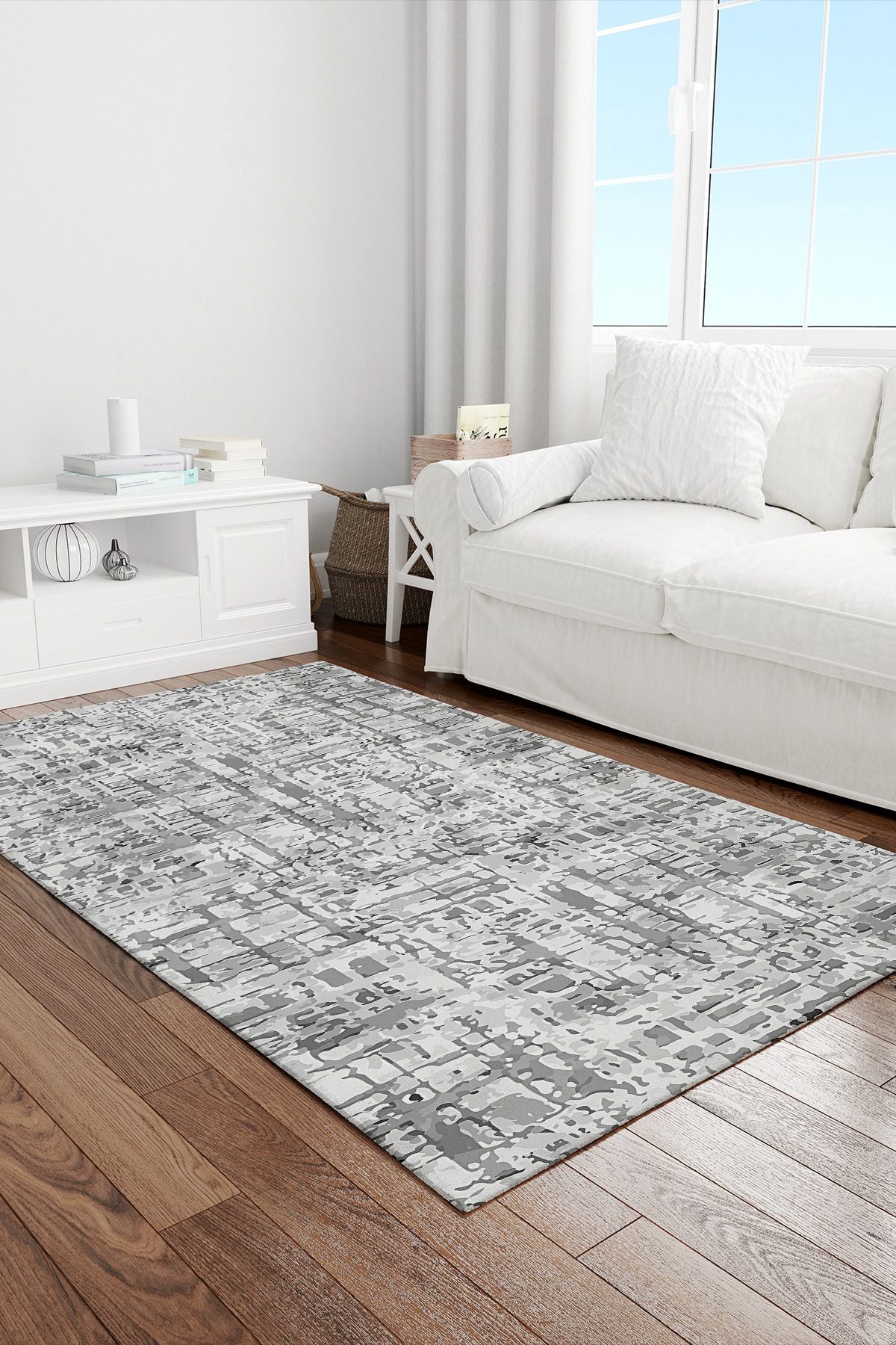 ZEUR0055 Dijital Baskılı Makinede Yıkanabilir Kaymaz Taban Leke Tutmaz Mutfak-Salon Halısı ve Yolluk