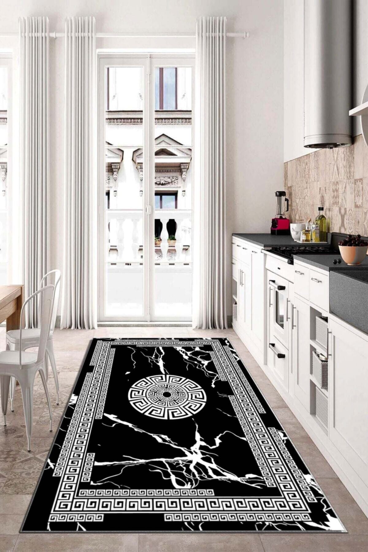 Dijital Baskı Kaymaz Tabanlı Yıkanabilir Salon Halısı Mutfak Halısı Koridor Halısı
