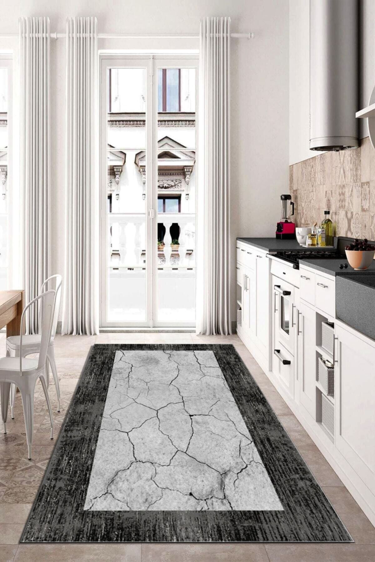 Dijital Baskı Kaymaz Tabanlı Yıkanabilir Salon Halısı Mutfak Halısı Koridor Halısı