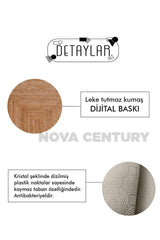 ZEUR0055 Dijital Baskılı Makinede Yıkanabilir Kaymaz Taban Leke Tutmaz Mutfak-Salon Halısı ve Yolluk