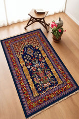 Dekoratif Dijital Baskılı Siyah Kaymaz Taban Seccade Namazlık 70 x 110