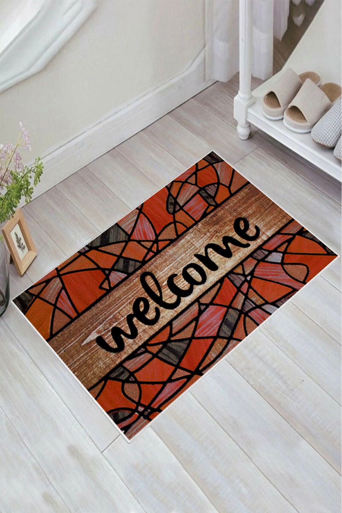 Kaymaz Taban Yıkanabilir Banyo Paspası - Nova Bath Desenli 50*80 Cm