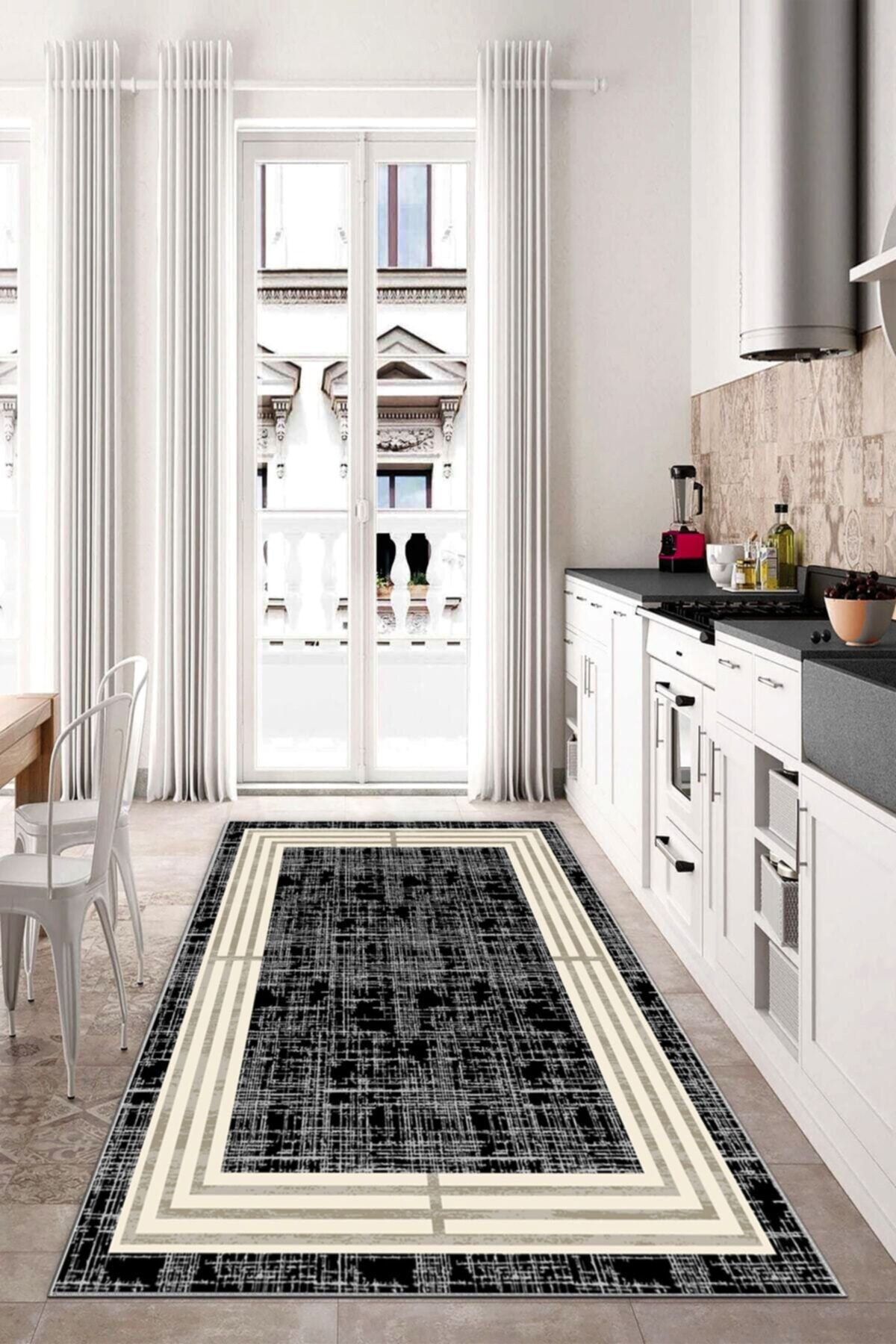 Dijital Baskı Kaymaz Tabanlı Yıkanabilir Salon Halısı Mutfak Halısı Koridor Halısı