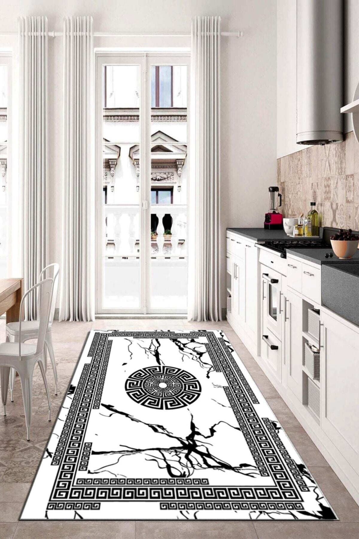 Dijital Baskı Kaymaz Tabanlı Yıkanabilir Salon Halısı Mutfak Halısı Koridor Halısı