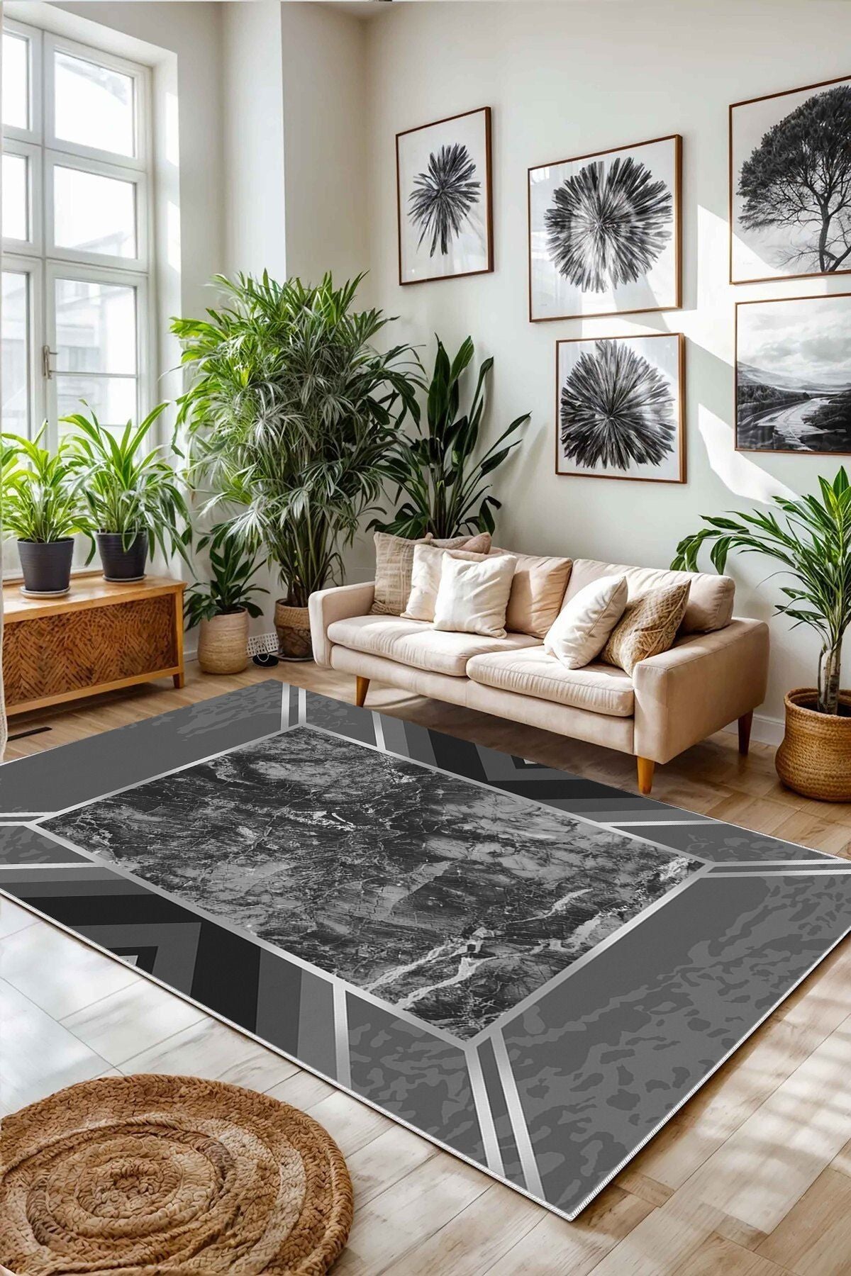 Eco Touch Süngersiz Konspet Tasarım Dijital Baskılı  Salon Halısı Mutfak Halısı