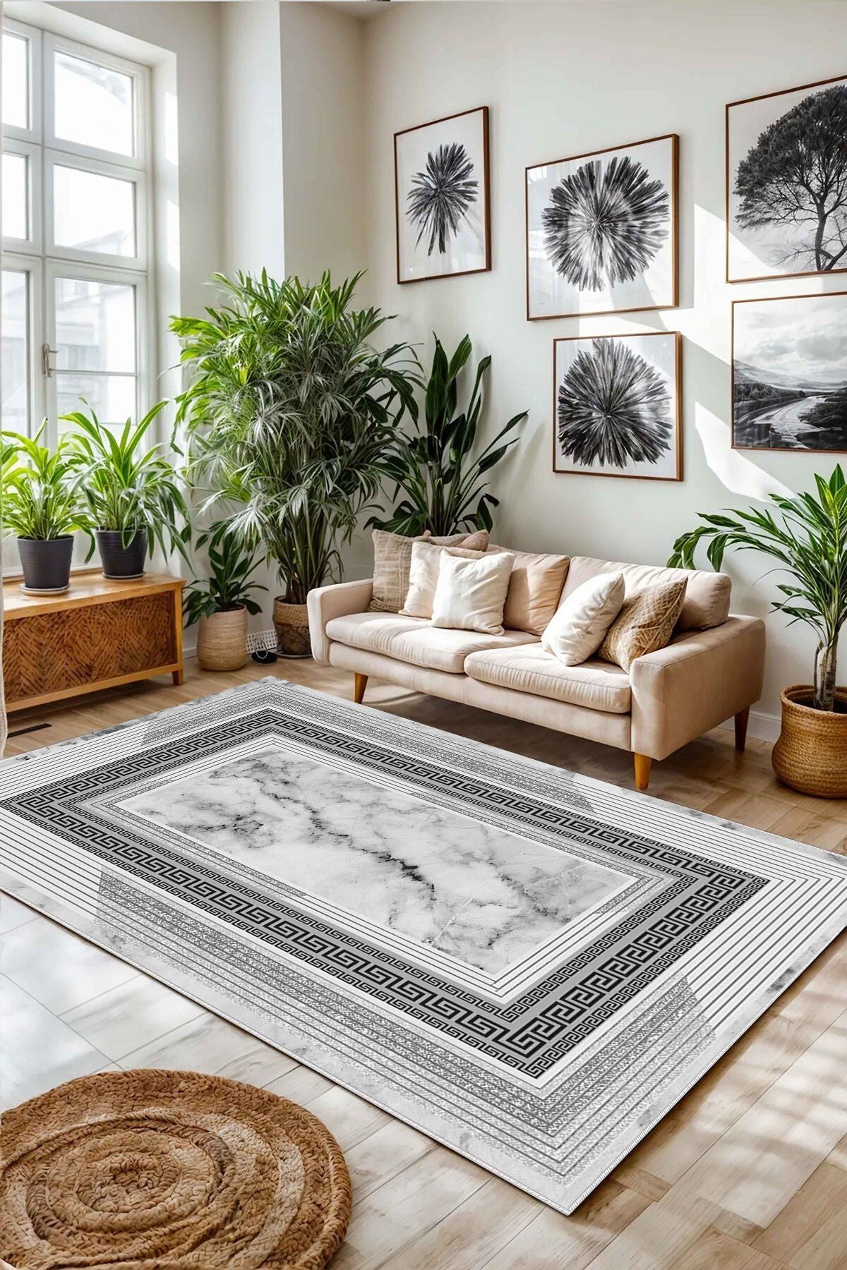 Eco Touch Süngersiz Konspet Tasarım Dijital Baskılı  Salon Halısı Mutfak Halısı
