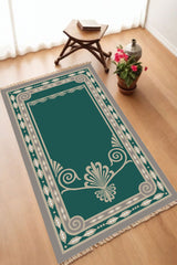 Dekoratif Dijital Baskılı Siyah Kaymaz Taban Seccade Namazlık 70 x 110