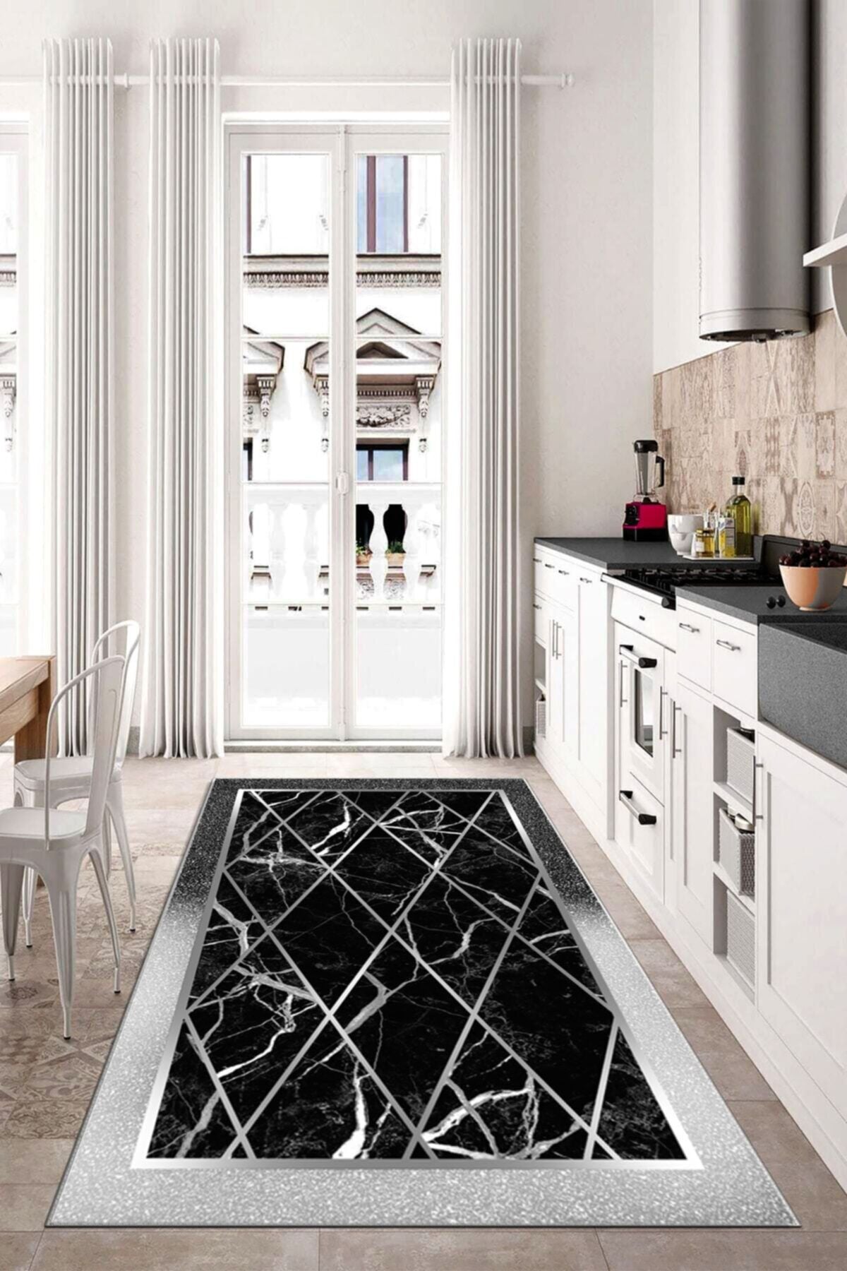 Dijital Baskı Kaymaz Tabanlı Yıkanabilir Salon Halısı Mutfak Halısı Koridor Halısı