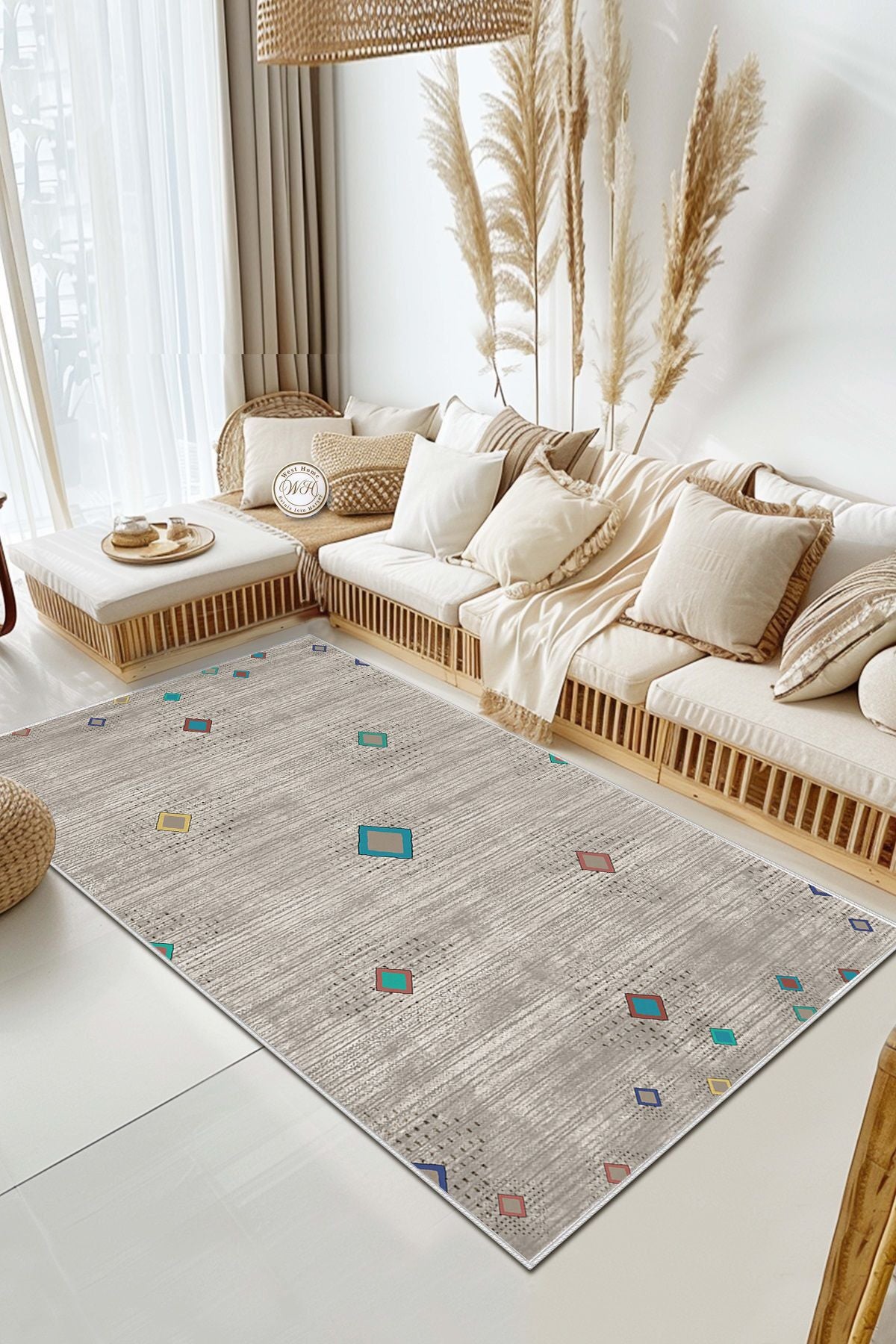 Eco Touch Süngersiz Konspet Tasarım Dijital Baskılı  Salon Halısı Mutfak Halısı