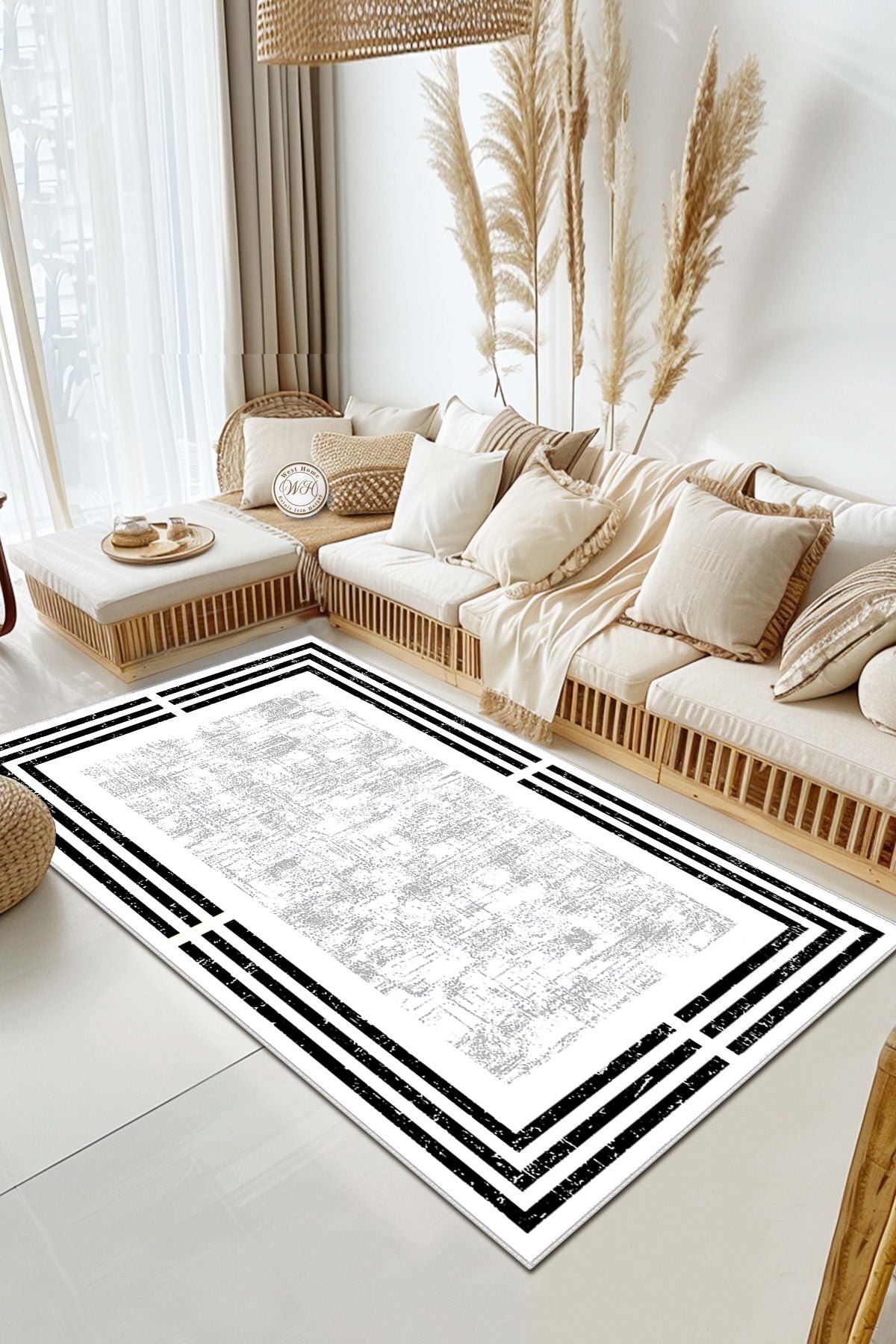 Eco Touch Süngersiz Konspet Tasarım Dijital Baskılı  Salon Halısı Mutfak Halısı