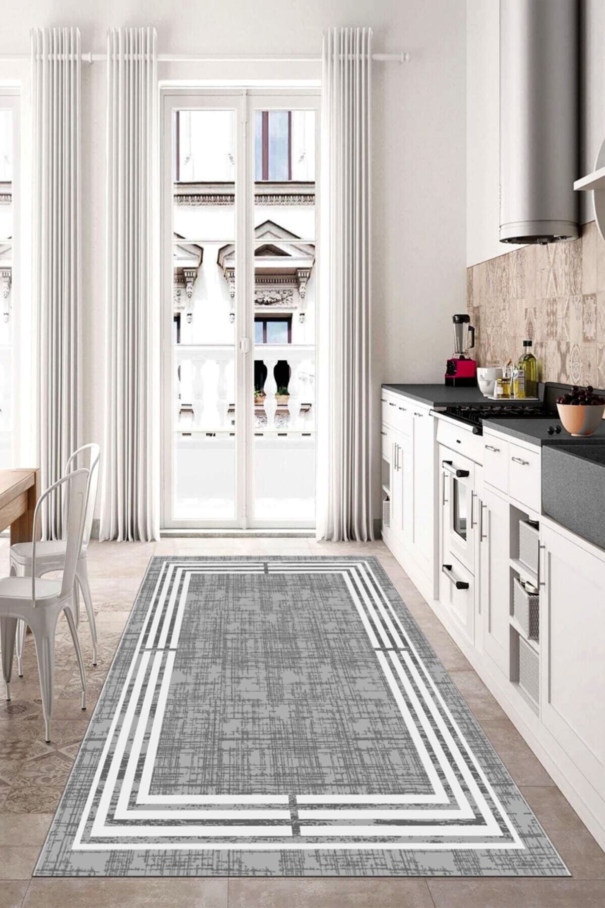Dijital Baskı Kaymaz Tabanlı Yıkanabilir Salon Halısı Mutfak Halısı Koridor Halısı