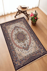 Dekoratif Dijital Baskılı Siyah Kaymaz Taban Seccade Namazlık 70 x 110