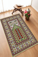 Dekoratif Dijital Baskılı Siyah Kaymaz Taban Seccade Namazlık 70 x 110