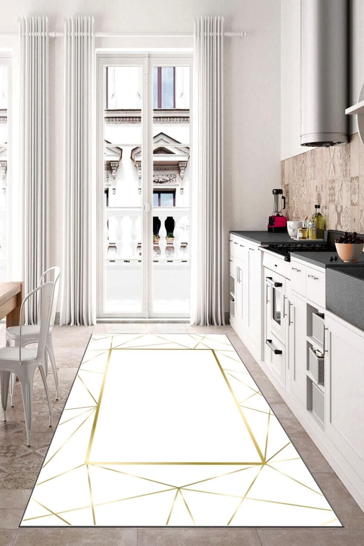 Dijital Baskı Kaymaz Tabanlı Yıkanabilir Salon Halısı Mutfak Halısı Koridor Halısı