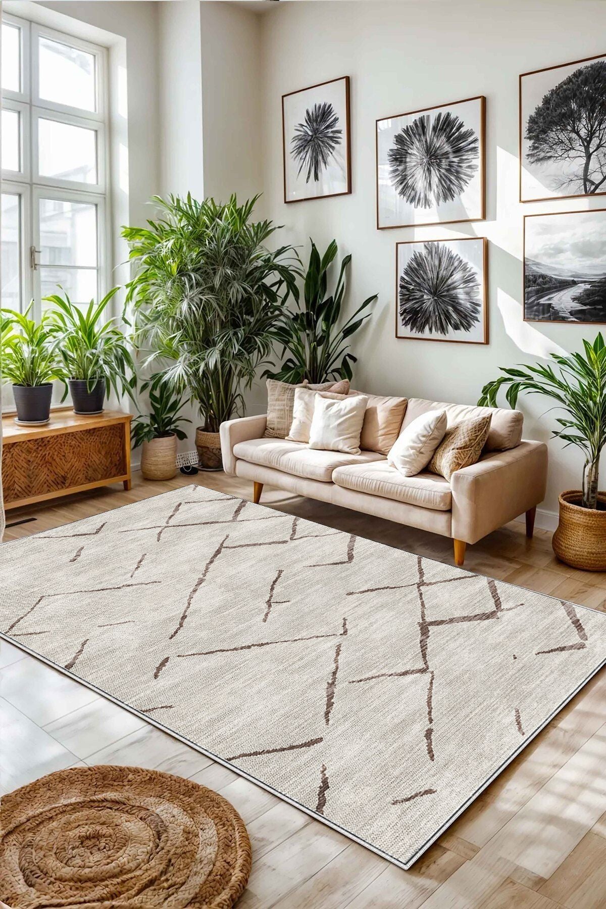 Eco Touch Süngersiz Konspet Tasarım Dijital Baskılı  Salon Halısı Mutfak Halısı
